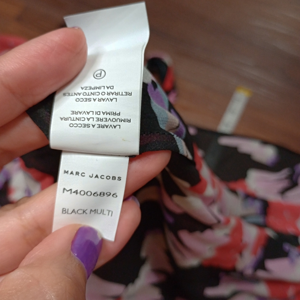 Marc Jacobs Geo Spot Silk Georgette Midi Dress MISSING BELT AND MISSING SLIP - Picture 6 of 10